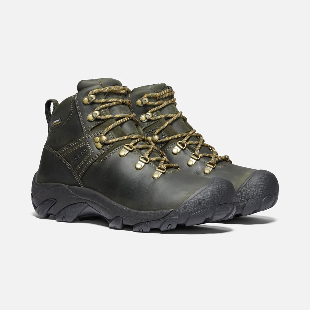 Botas de Seguridad Keen Mexico Verde Oliva/Negros - Hombre Pyrenees - CV4856109